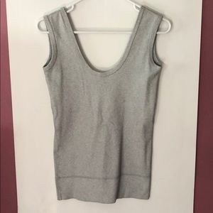 Heather gray ribbed cotton tank